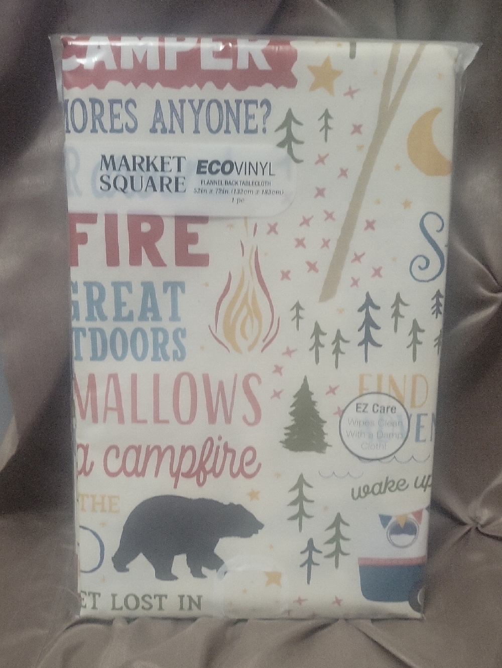 Market Square EcoVinyl Camper Campfire Print Tablecloth